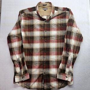 Eddie Bauer Plaid Cotton Flannel Long‎ Sleeve Size L